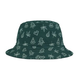 GŪD Icon Pattern Bucket Hat - Green