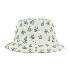 GŪD Icon Pattern Bucket Hat - Ivory