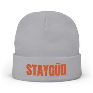 Stay GŪD Embroidered Knit Beanie - Orange