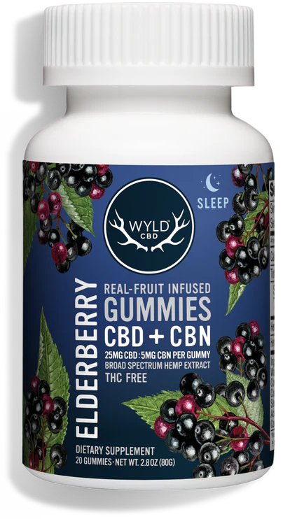 WYLD CBD Elderberry 5:1 CBD:CBN Gummies - 50mg - 2ct